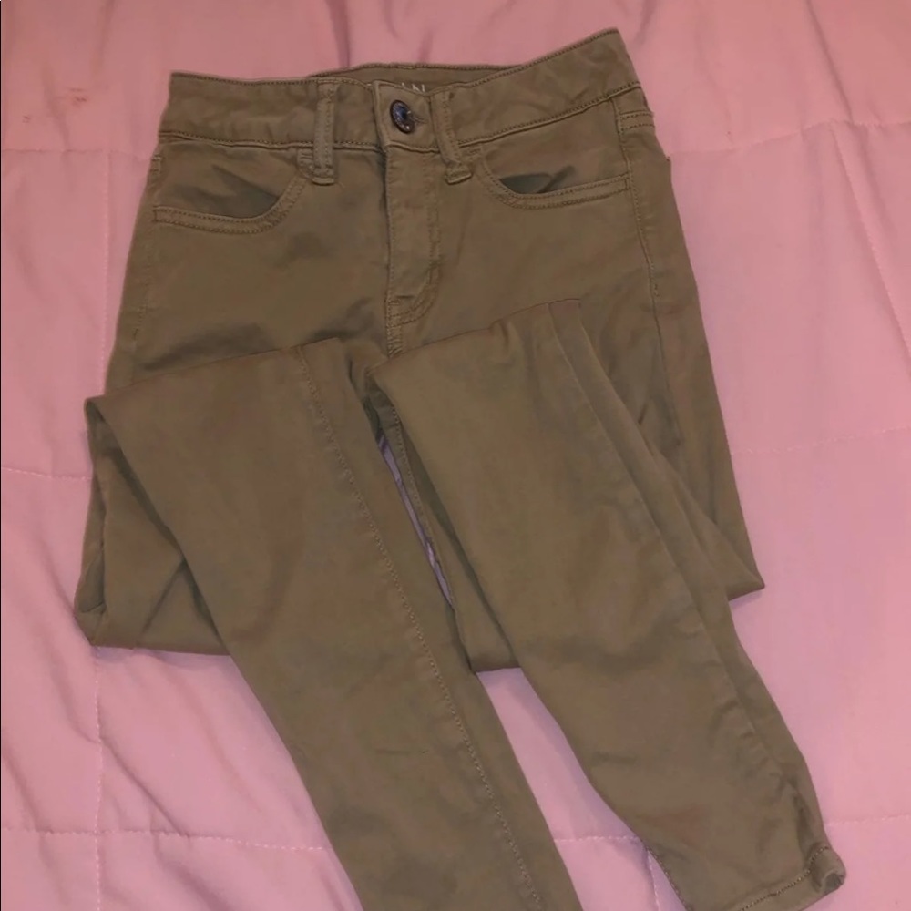 Khaki skinny jeans